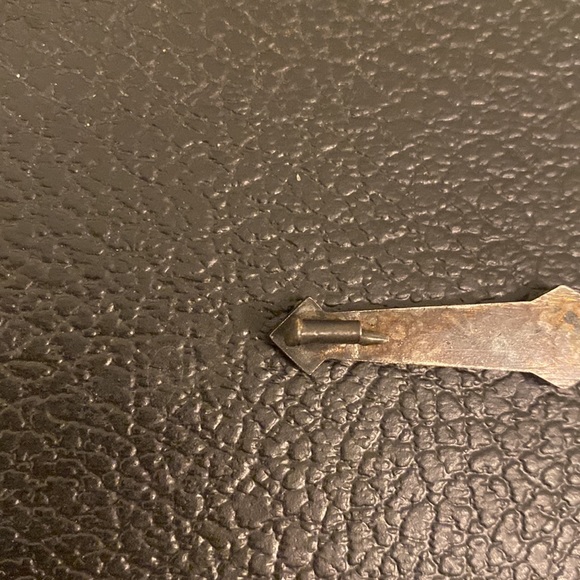 Antique Art Deco Bar Brooch 1920s Rhinestone Filigree Silver pin geometric shape - Picture 6 of 11